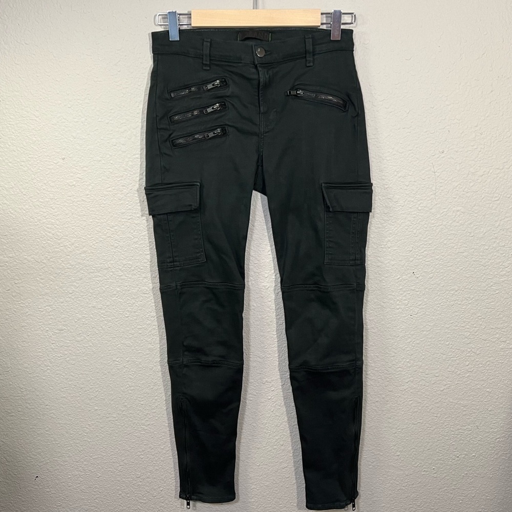 J Brand Brix Racer Zip Cargo Jeans Evergreen Sz 28